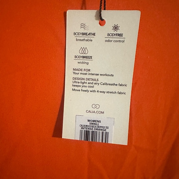 CALIA Women's Mock Neck Cropped Tee Extra Small Orange - Picture 12 of 12